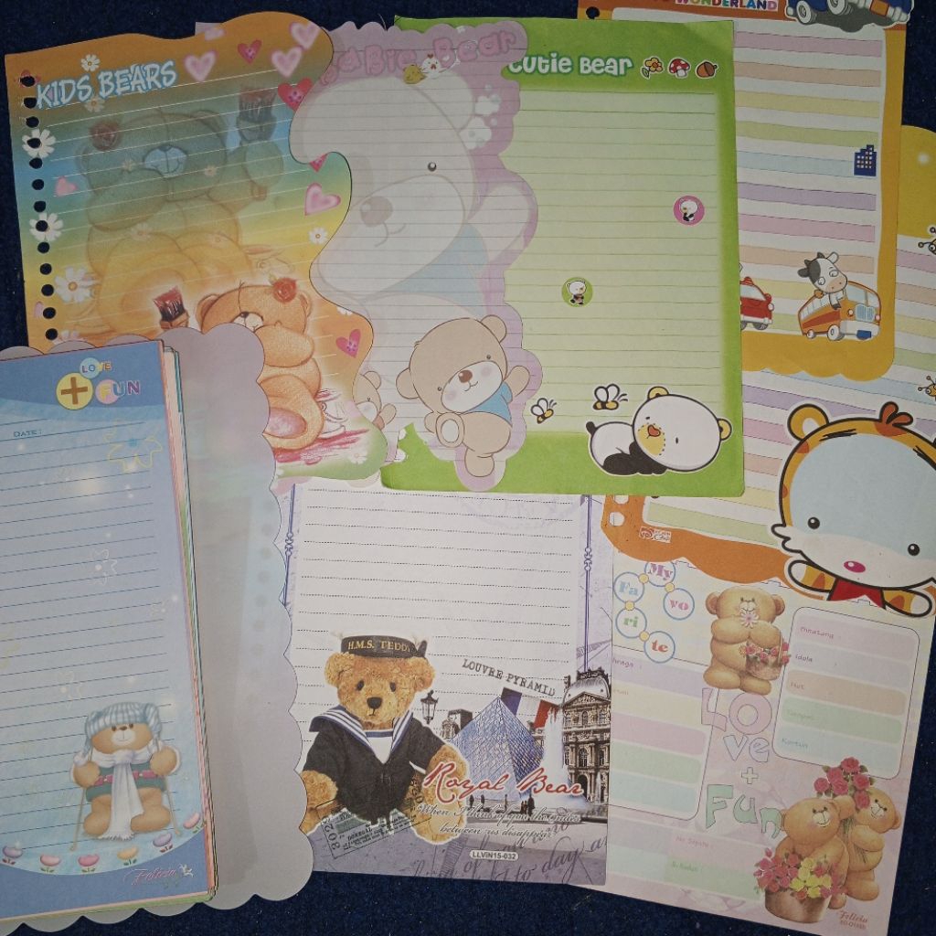 [ MINIMAL ORDER 5 LEMBAR - VOLUME 3 ] RANDOM SERI SERBA BERUANG HEWAN KERTAS BINDER NON HARVEST TIPI