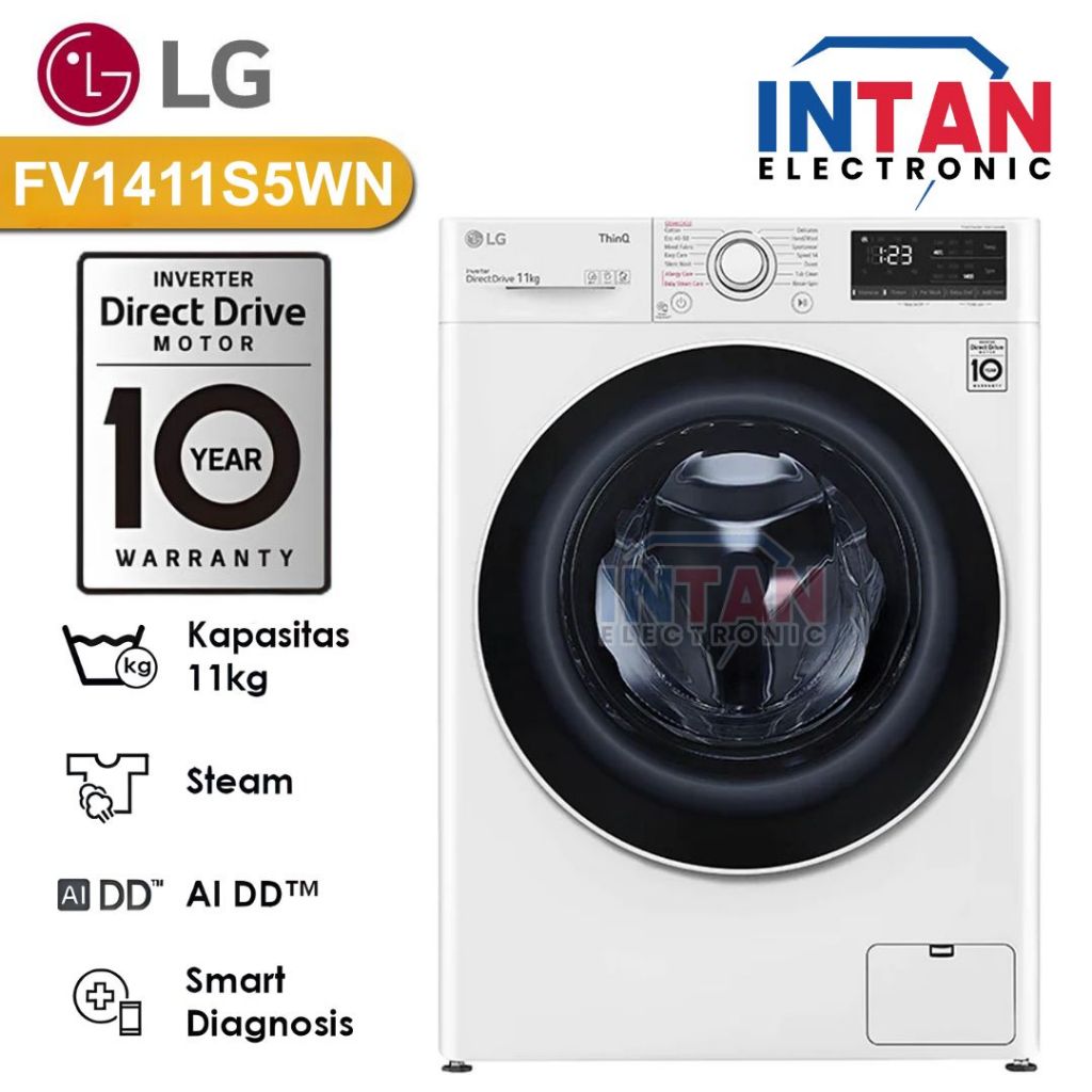 MESIN CUCI LG FRONT LOADING KAPASITAS 11KG FV1411S5WN INVERTER MEDAN