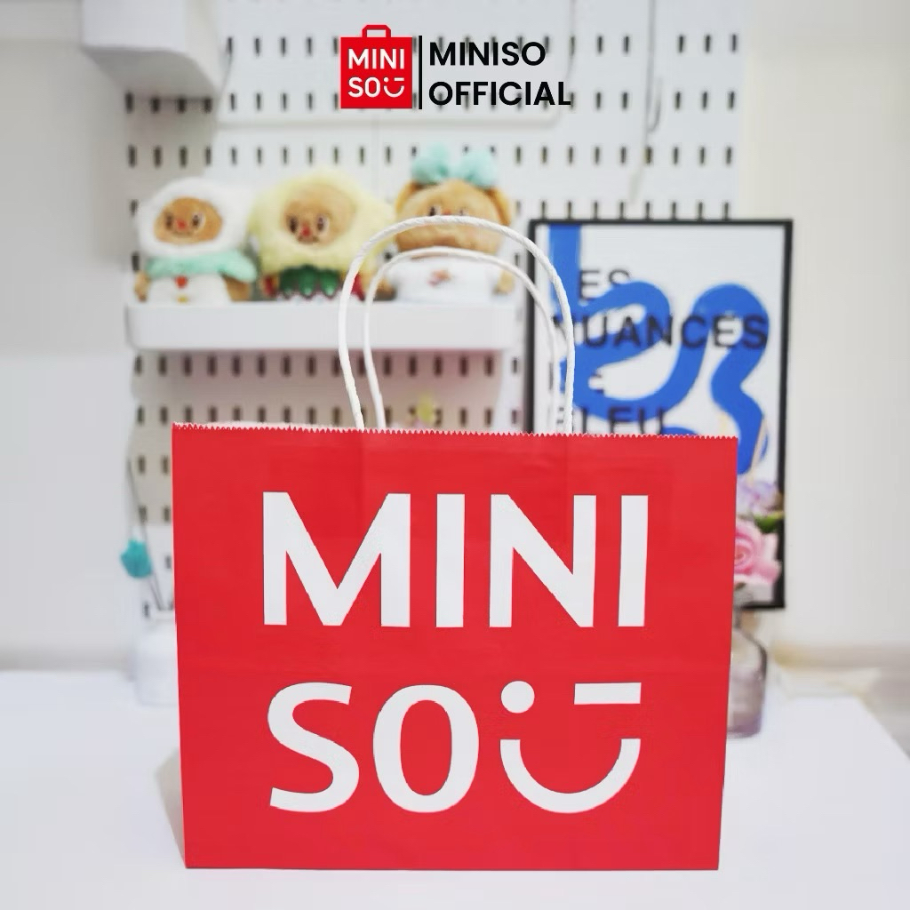 Shopping Bag Miniso Paper Bag Red Paperbag Miniso