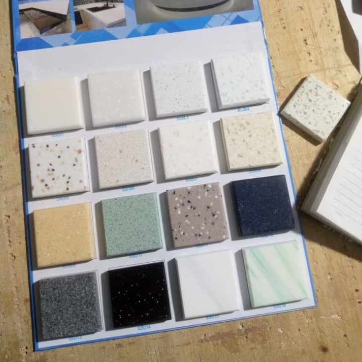 Sample Solid surface, Sample Granit, Sample Marmer