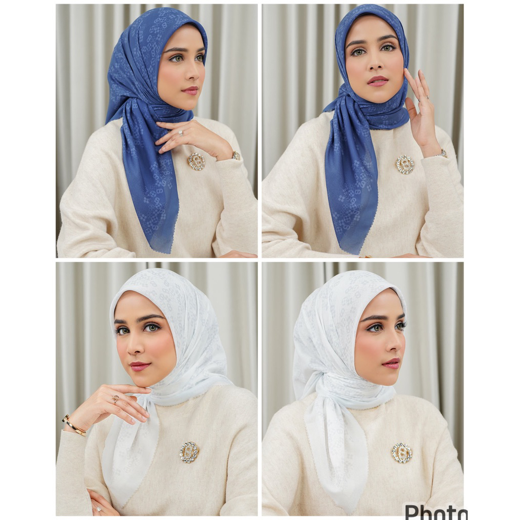 New Sale Buttonscarves Original Monogram Scramble Voile Square Buttonscarves Monogram