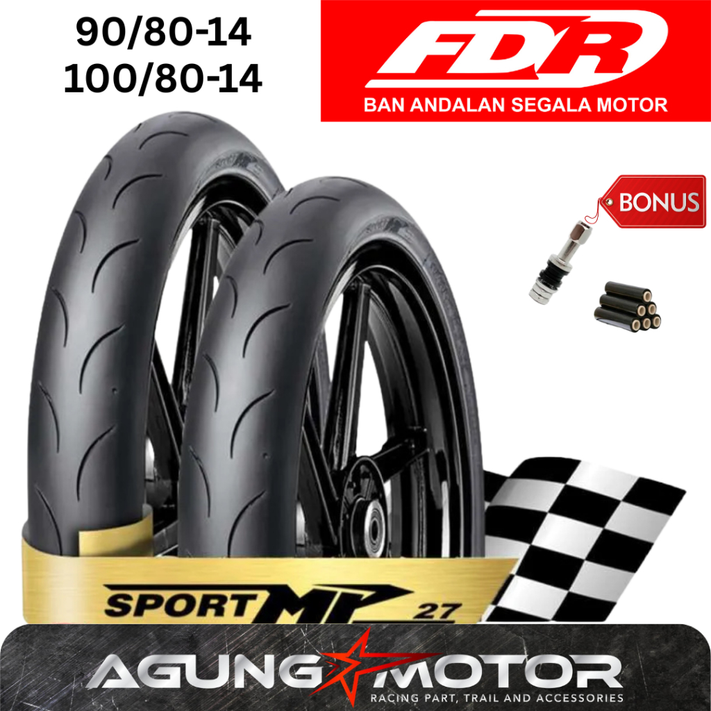 [ SOFT COMPOUND ] Ban FDR SPORT MP27 Ring 14 / 17 TUBELESS ( Beat Vario Mio Satria Sonic Jupiter MX 
