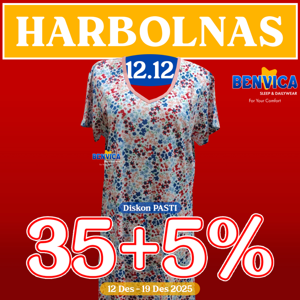 BAJU TIDUR DASTER DEWASA KAOS NESSA MOTIF XL