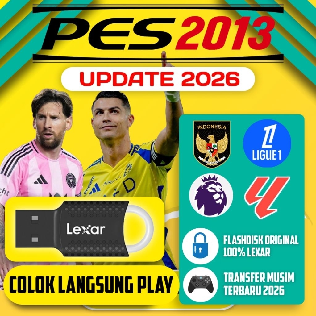 FLASHDISK LEXAR ISI GAME PES 2013 UPDATE TERBARU PATCH 2026 GAME PC