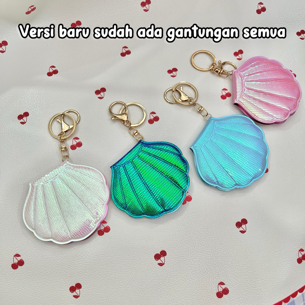 Shell Hand Mirror / cermin Kaca princess ariel kerang ajaib / Cermin Kerang Metalik / Ariel sea shel