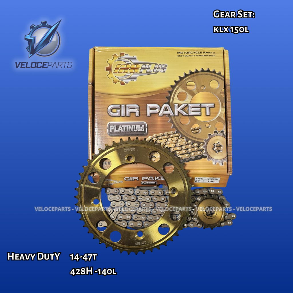 GEAR SET Paket Motor KLX 150 47T/ D-TRACKER 150 128 PLUS (PLATINUM)