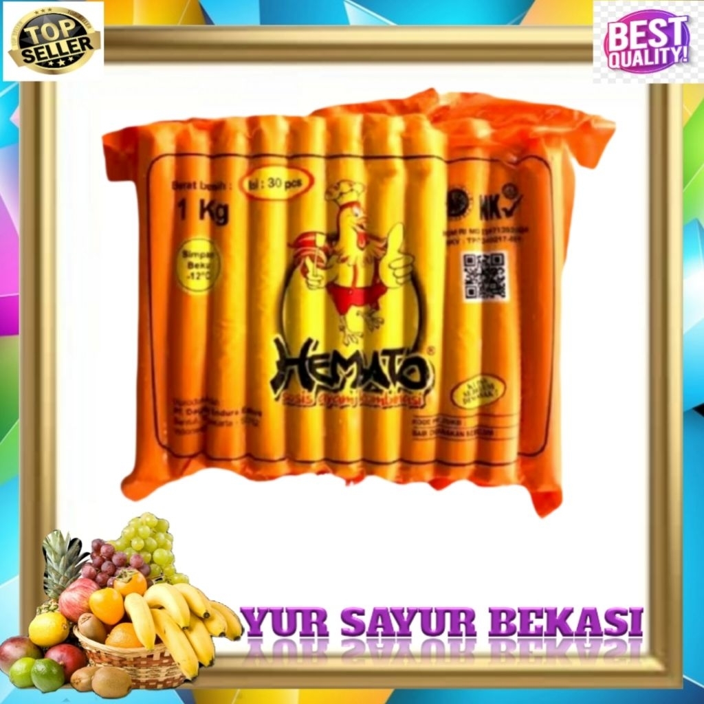 Sosis Ayam Hemato/Hemato Sosis Ayam 1kg (isi 30).
