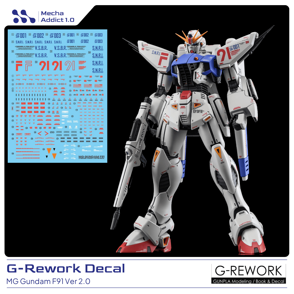 Water Slide Decal MG Gundam F91 Ver 2.0 Ver by G-rework