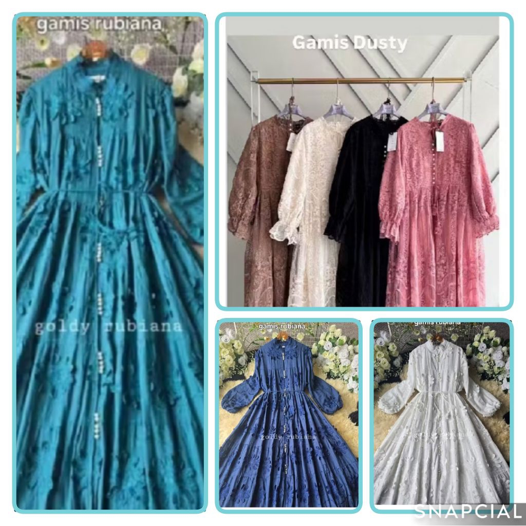 Gamis dress Lfy Dusty, gamis Lfy Lador, gamis dress premium Lafreya, dress gamis Goldy Rubiana, Brun