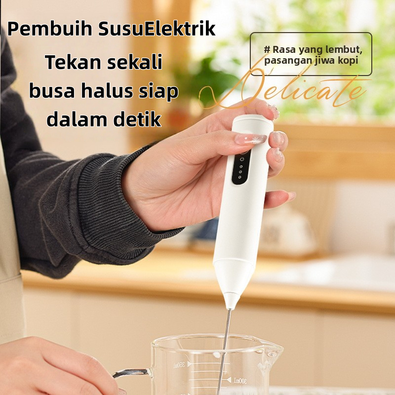 Mixer dan Pengocok Tangan Elektrik Kecil, Frother Kopi untuk Baking Kue di Rumah