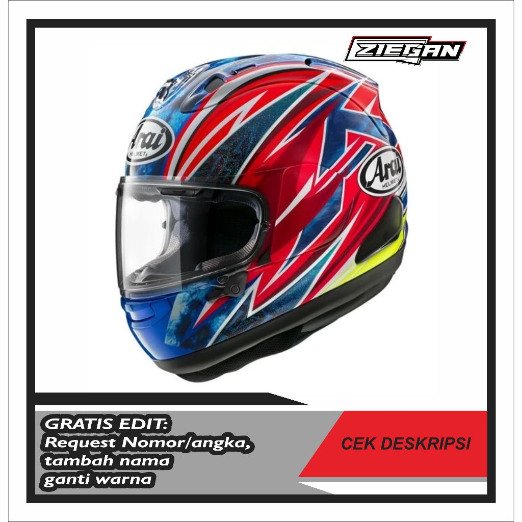 Water Slide Decal Stiker Helm Motif Ogura