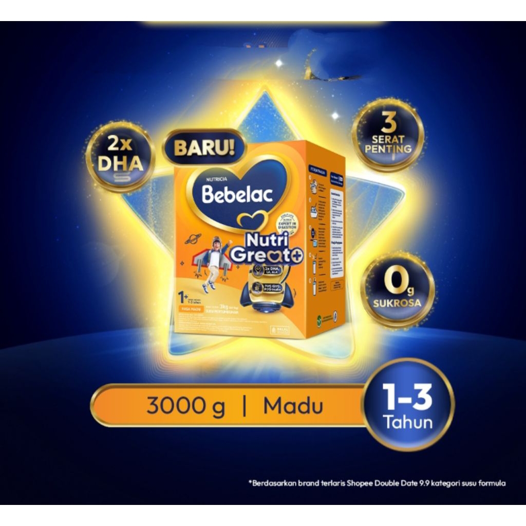 Bebelac 1+ (1-3 Tahun) Madu 3000 gr