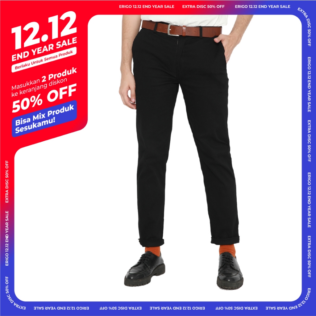 Erigo Chino Pants Sirius Black - Celana Panjang Chino Unisex