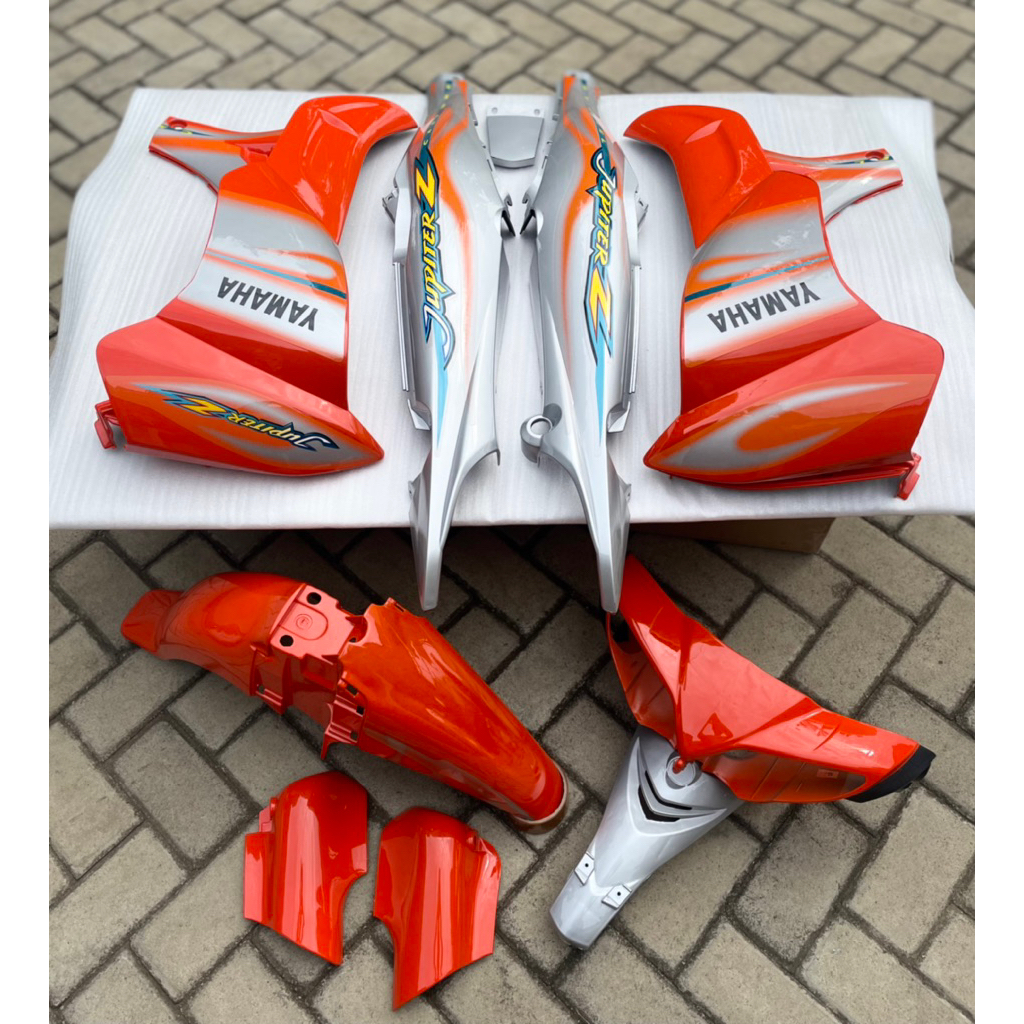TERLARIS PAKET BODY SET HALUS YAMAHA JUPITER Z BURHAN OREN SILVER STRIPING TANAM TIMPA CLEAR