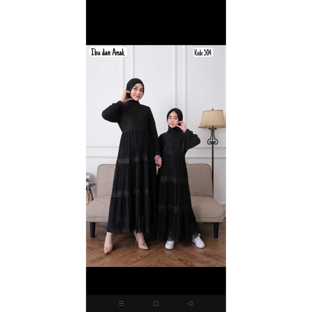 New Edition Gamis Ceruti Hitam Adat Batak Elegan Motif Garis Warna Hitam Volume 05