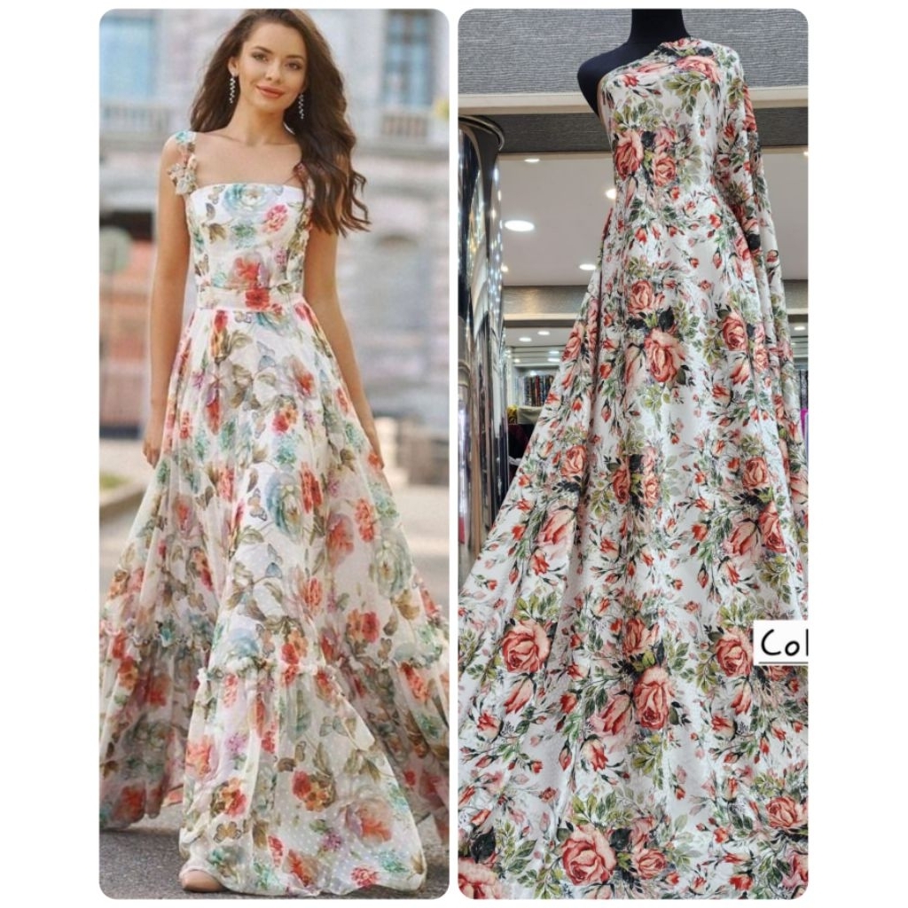 kain silk emboss motif cantik