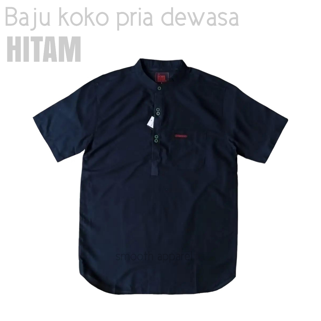 Kurta Hitam Baju Koko Pria Dewasa Elegan Polos