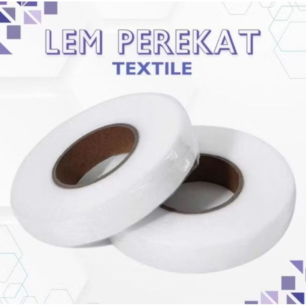 perekat textile lem textile lemsom lebar polos 1cm x 45