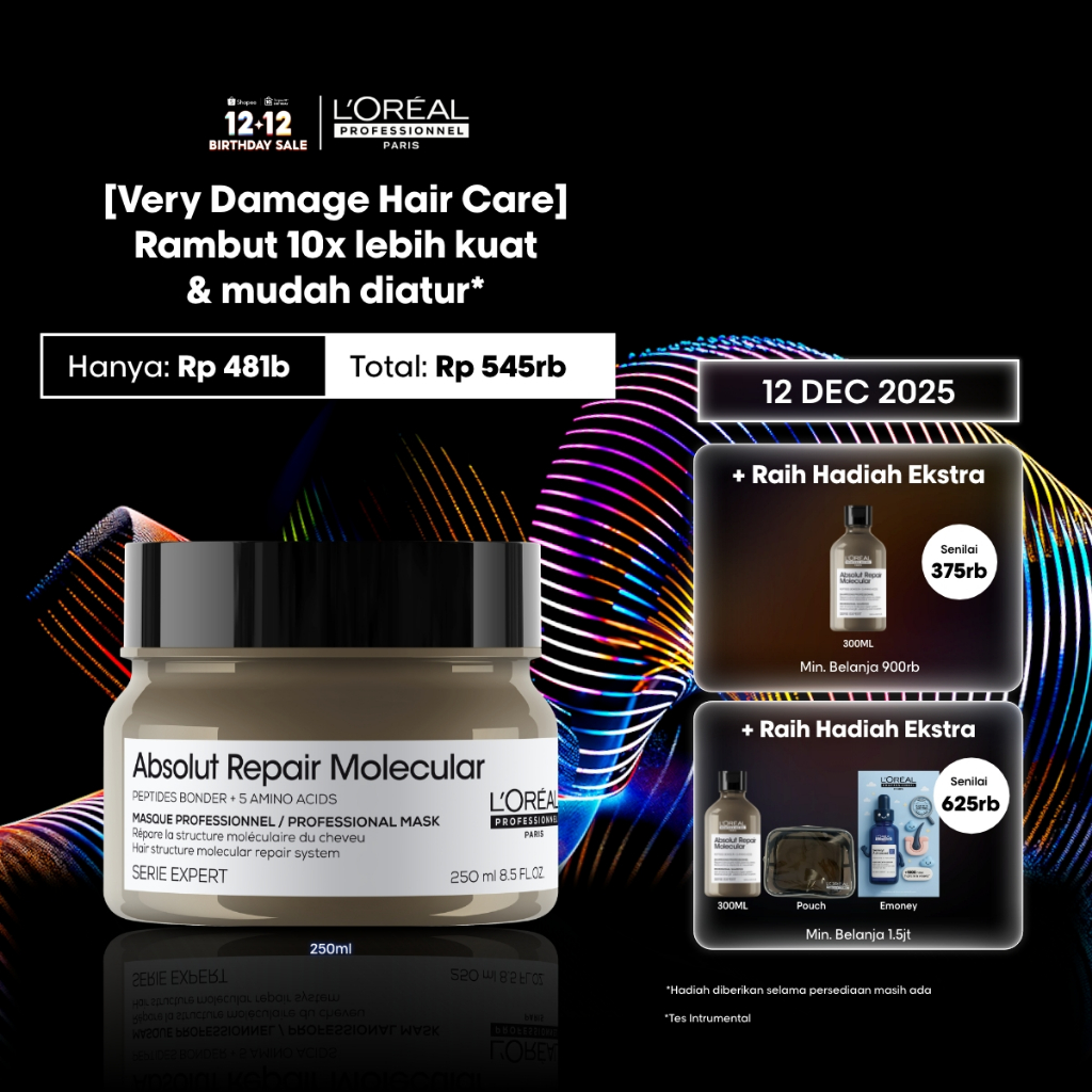 Absolut Repair Molecular Concentrated Mask untuk menutrisi lapisan terdalam rambut