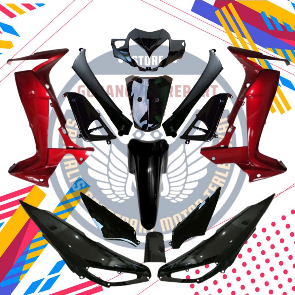 Full bodi supra x 125 new batman hitam merah, Full bodi supra x 125 new batman hitam merah, Cover bo