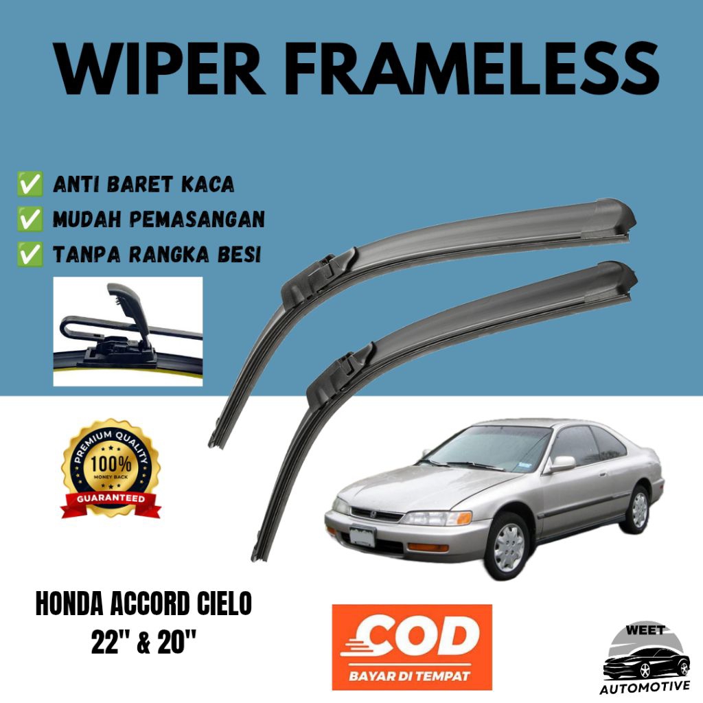Wiper Frameless Kaca Depan Mobil Honda Accord Cielo 1994 1995 1996 1997 1997 1998