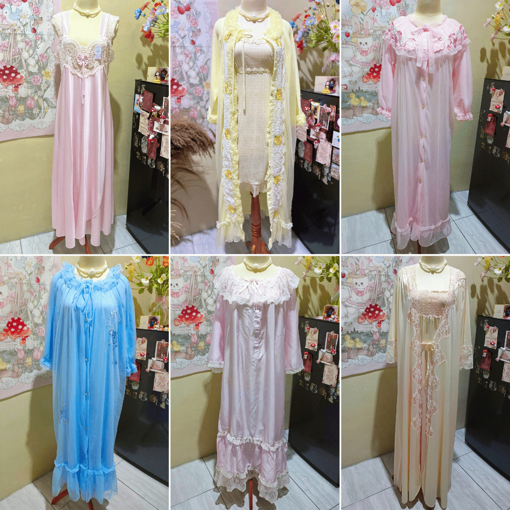 Sleepwear Satin & Tulle – Piyama Dress Daster Kimono Princess Coquette Fairycore Royal Vibes Ratu Su