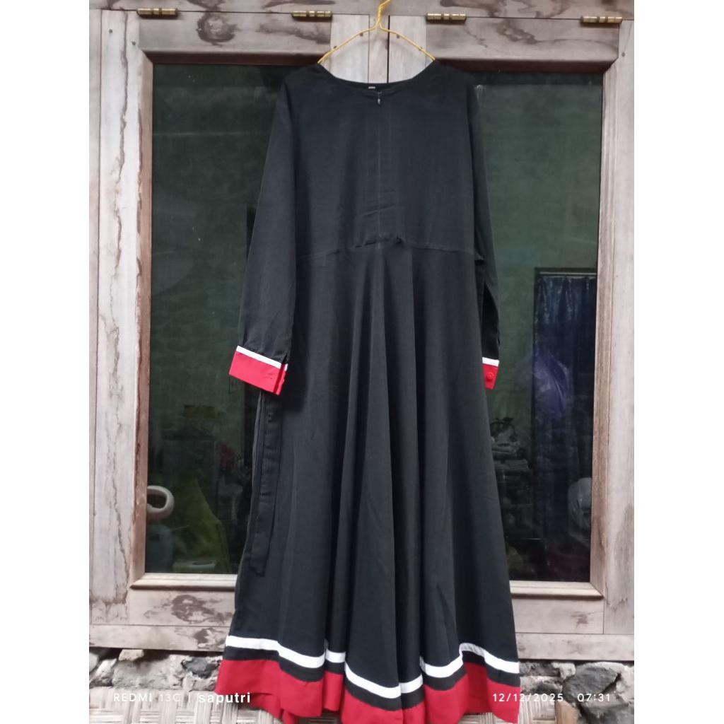 Gamis hitam, gamis Mayung || Gamis hitam kombinasi || Gamis Polos