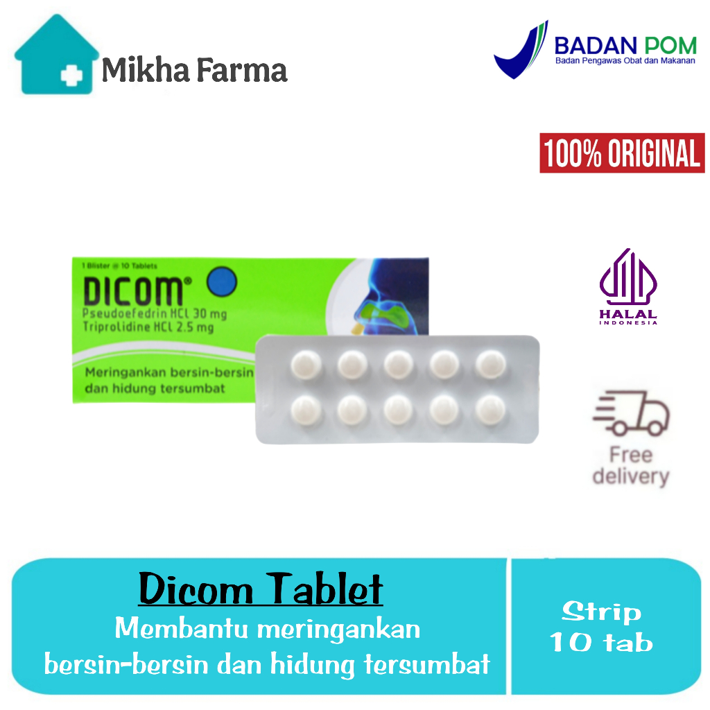 Dicom / Strip 10 Tablet - Pereda Hidung Tersumbat