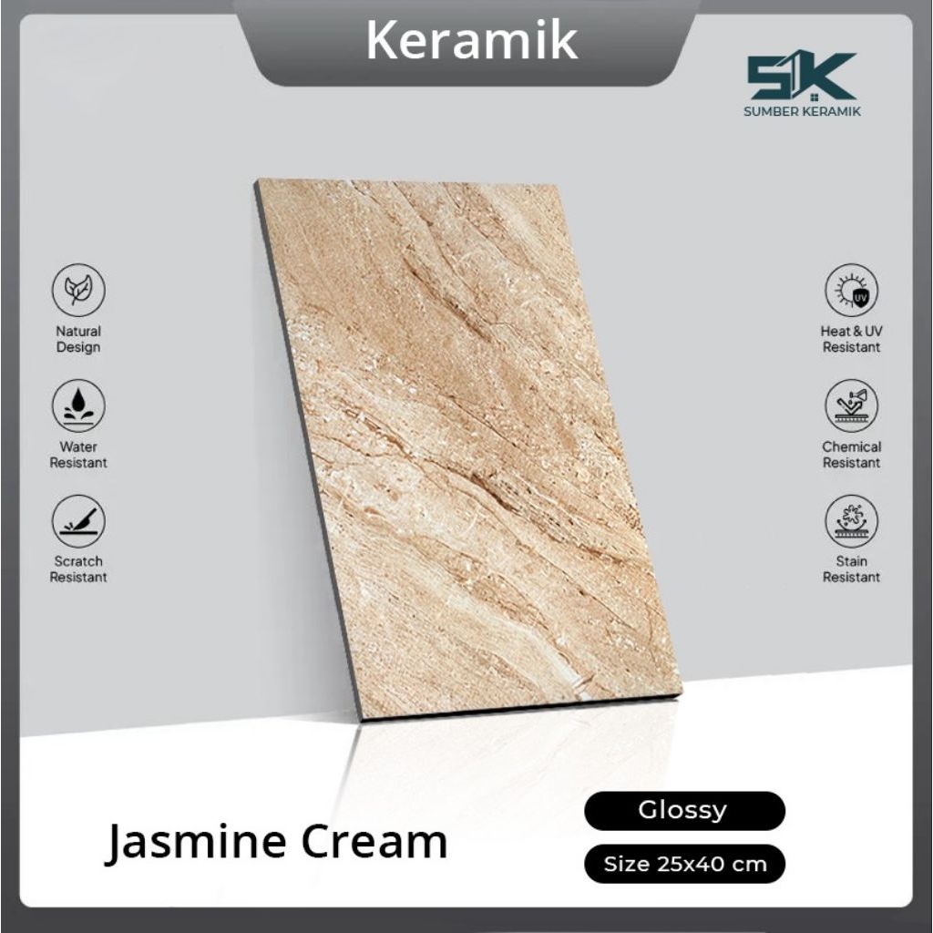 KERAMIK DINDING JASMINE CREAM 25X40