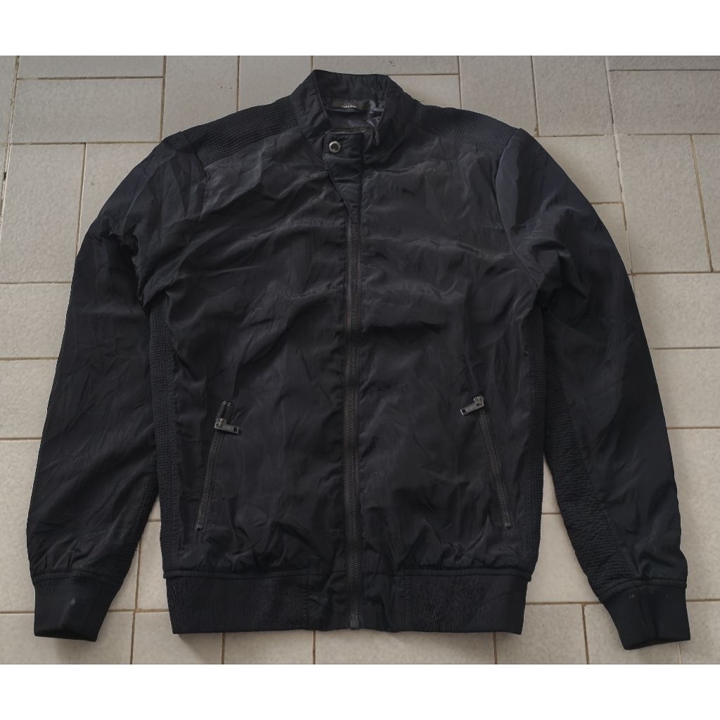 Jaket Casual Bomber Zara Man Basic Dark Navy