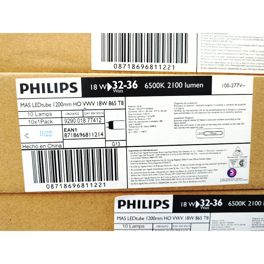 MAS LEDTUBE 1200mm 18W 840 865 T8 GM