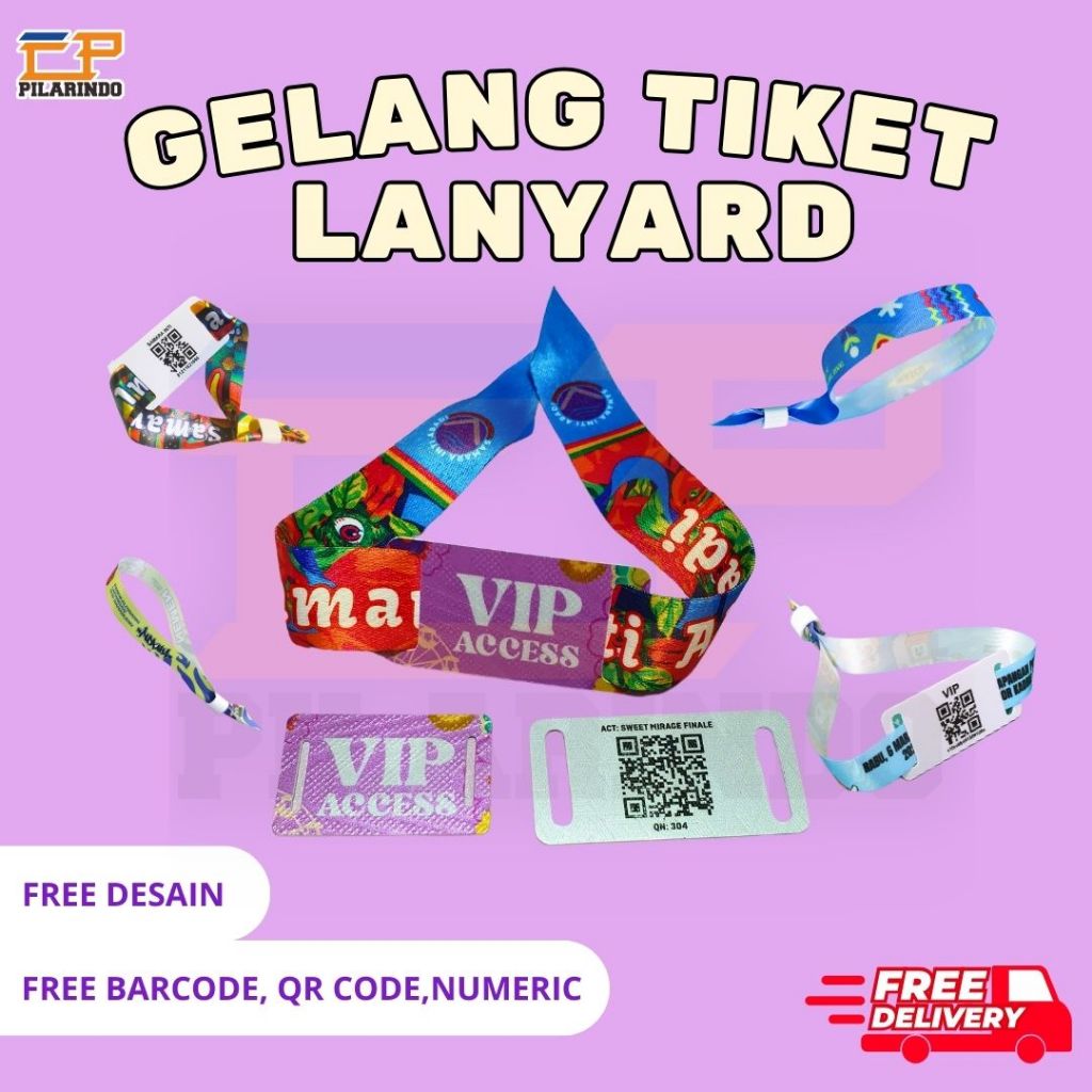 Gelang event Lanyard / tiket /Konser / Kpop / Event / Konser / Wahana / t