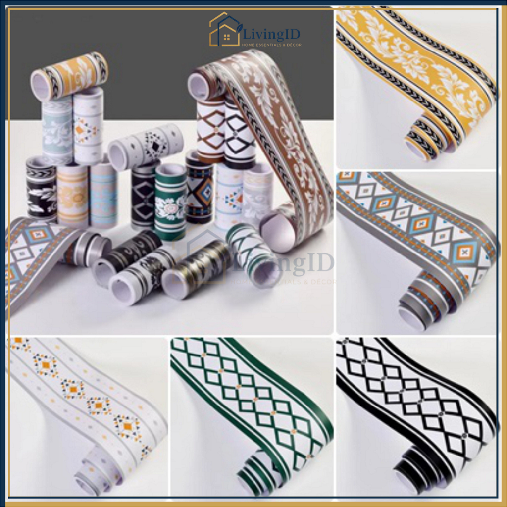 LivingID List Wallpaper Dinding 10 Meter / Wallpaper Pvc / List Border Pvc 10 Cm x 10 M