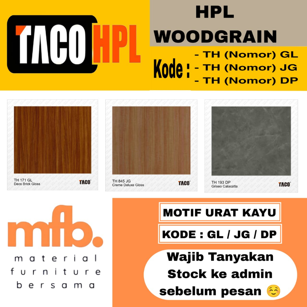 TACO HPL WOODGRAIN LEMBARAN / HPL MOTIF KAYU ALAMI TACO | HPL LEMBARAN MOTIF KAYU / WOODGRAIN | HPL 