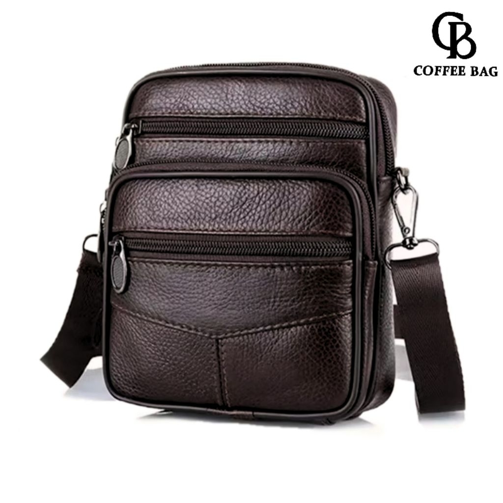 [CB] Tas Selempang Kulit Pria Multifungsi Mini Sling Bag Pria Kulit-804