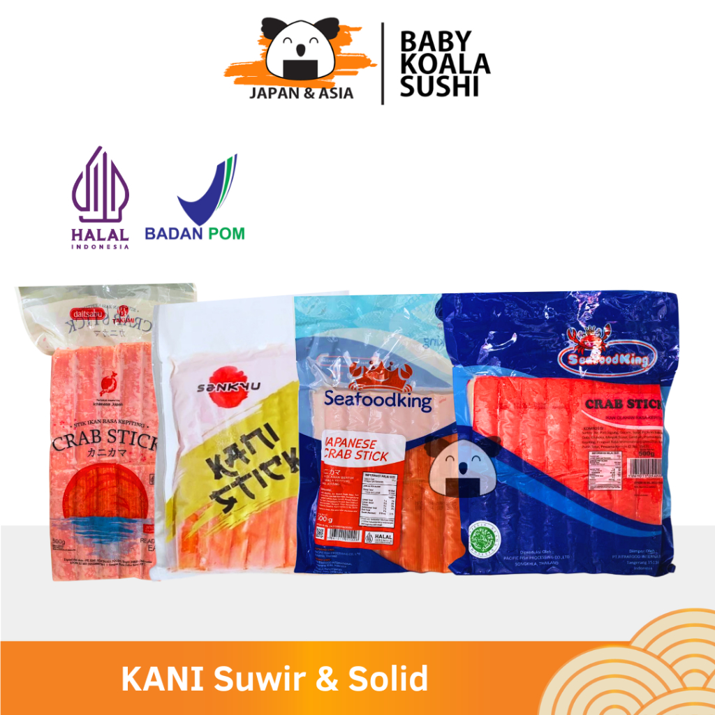 CRABSTICK KANI Suwir & Solid 500 g Halal | Takumi Seafoodking Sankyu Cedea | Crab Stick for Kani Sal