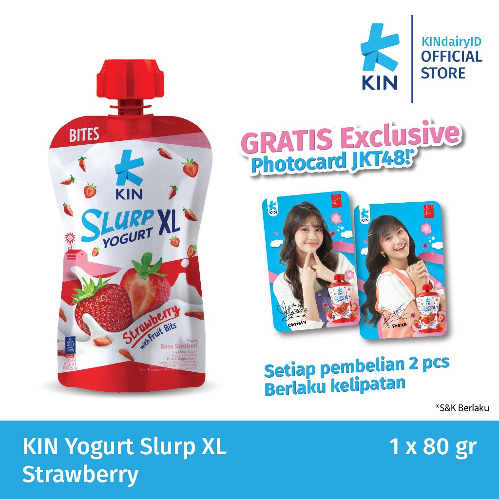 KIN Yogurt Slurp XL Strawberry 80gr