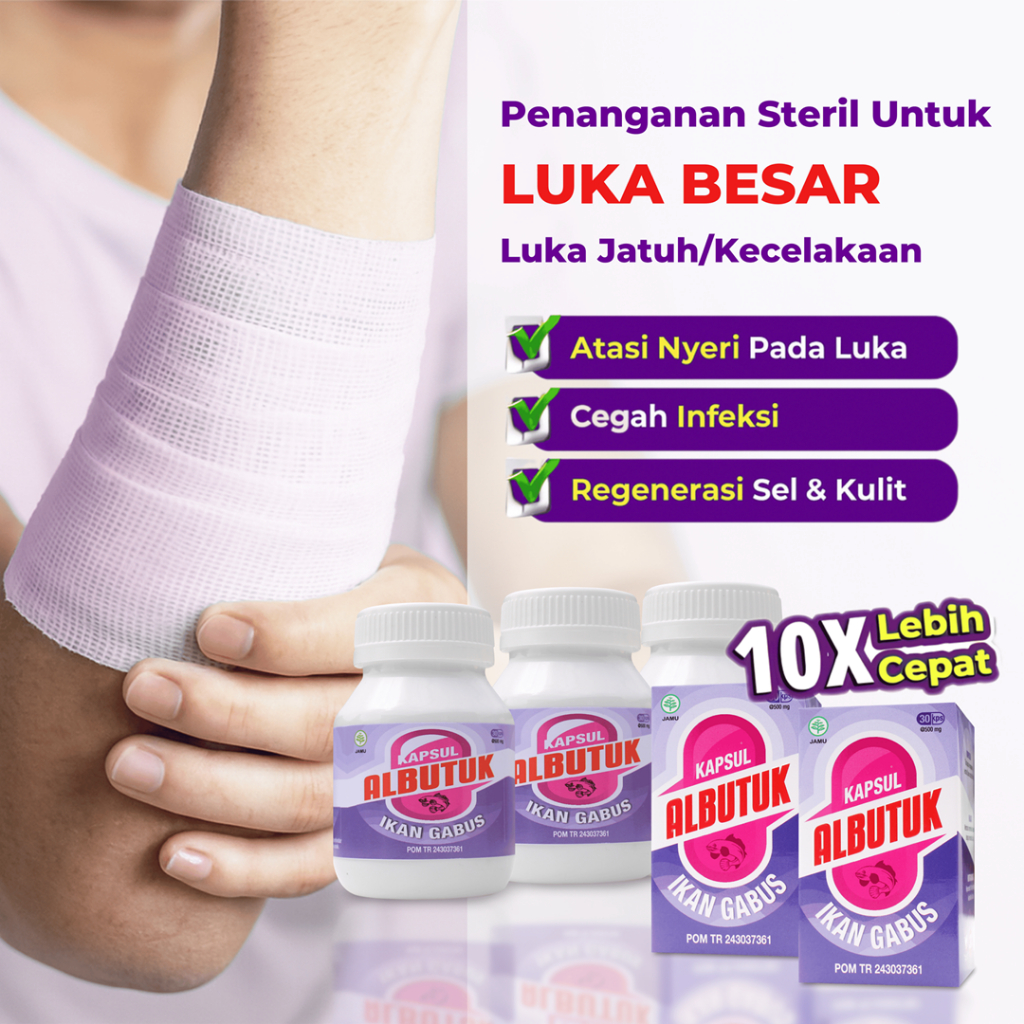 Pil Ikan Gabus ALBUTUK 60 KAPSUL - Ekstrak Pasca Operasi & Obat Luka Cepat Kering