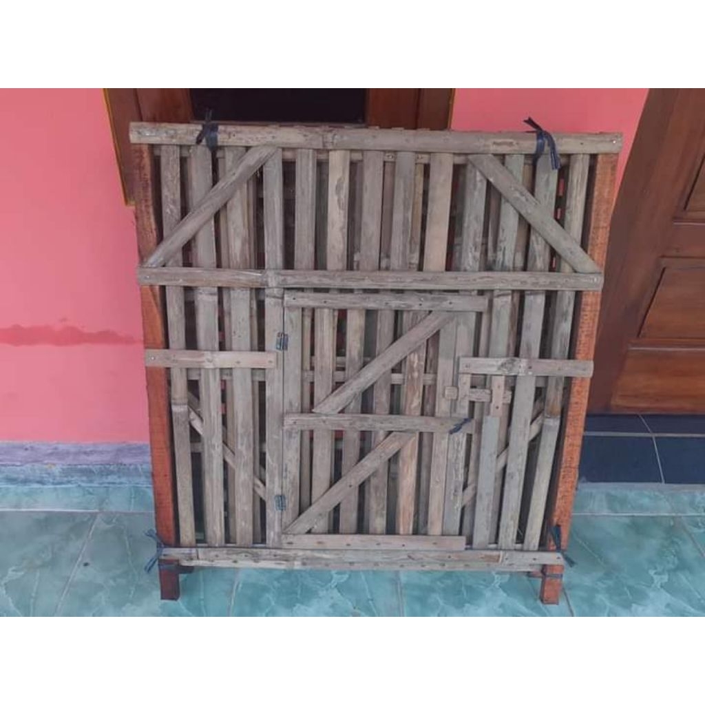 KANDANG AYAM KOTAK LIPAT / KANDANG AYAM TRADISIONAL BAMBU & KAYU PILIHAN