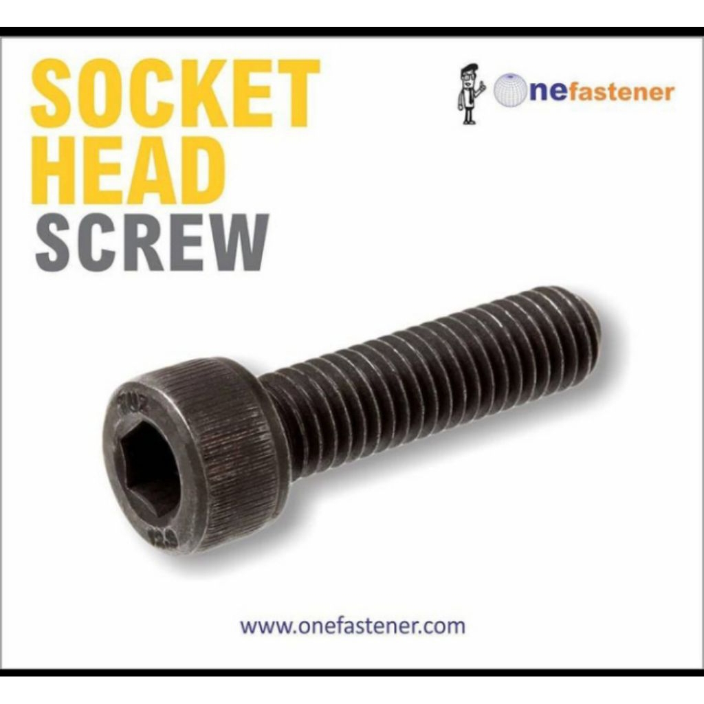 BAUT L HITAM M12 DRAT KASAR PITCH P 1.75