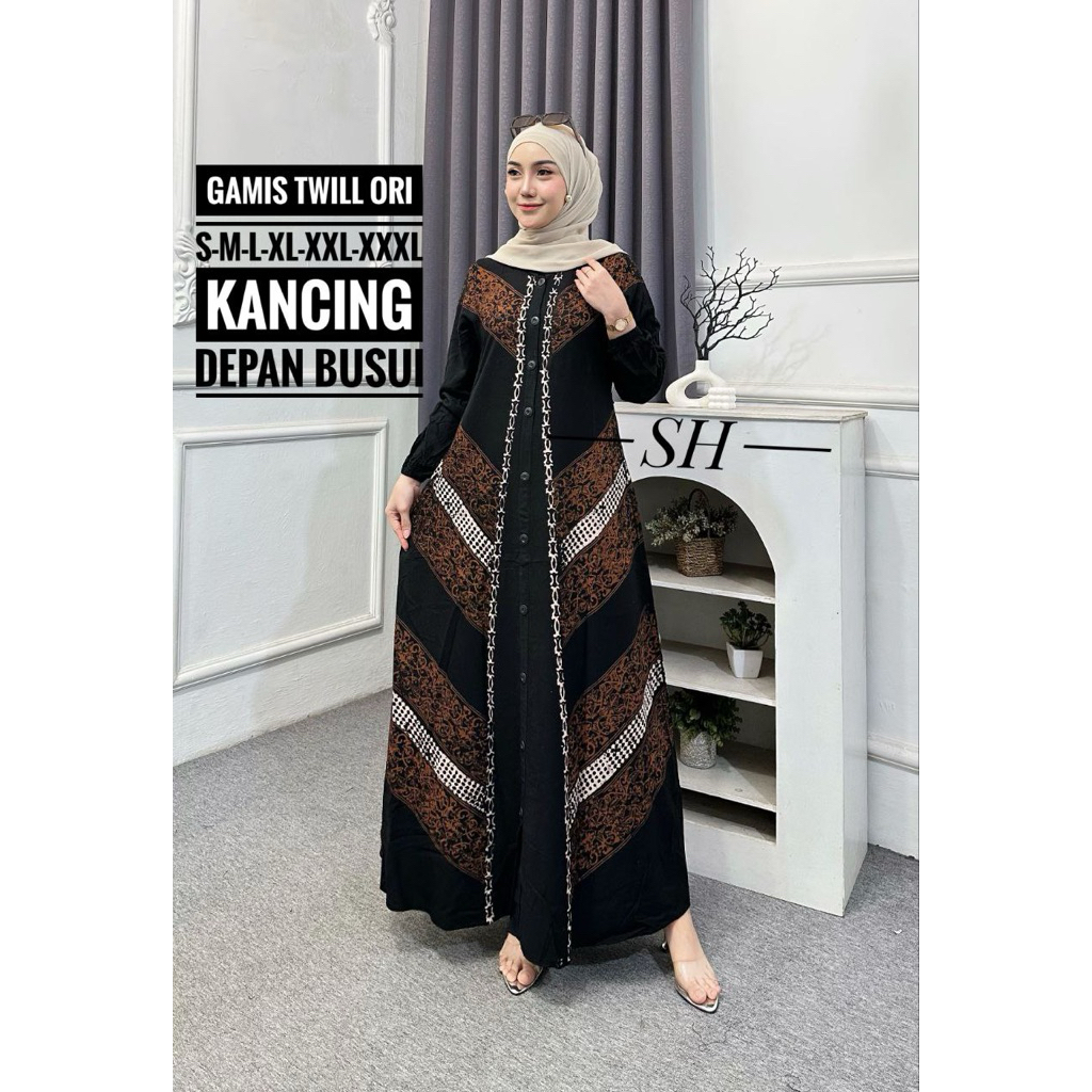 Gamis Twill Batik | Dress Twill Batik SH