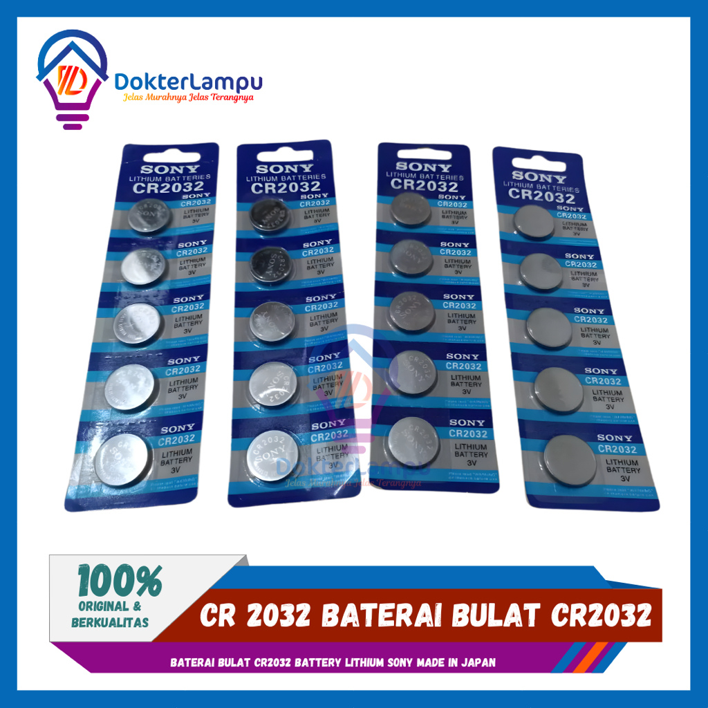 CR 2032 baterai Bulat cr2032 Battery Lithium SONY Made In Japan KUALITAS BAGUS