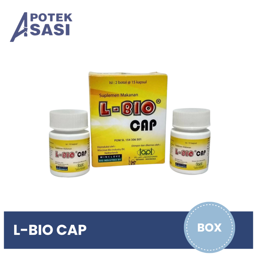 L-Bio Cap Box isi 2 Botol @ 15 Kapsul - Untuk Membantu Memelihara Kesehatan Fungsi Pencernaan