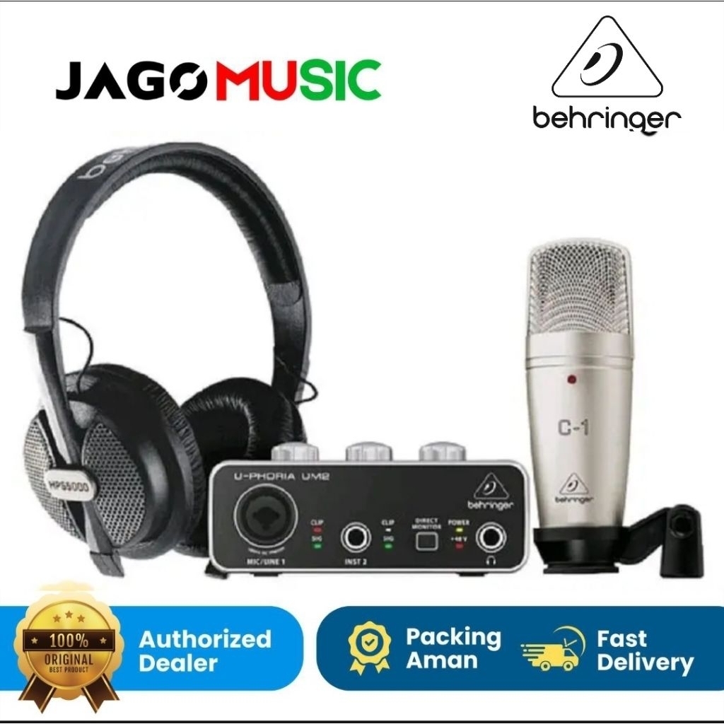 Paket Recording Behringer Uphoria Studio Complete Recording Podcasting Bundle