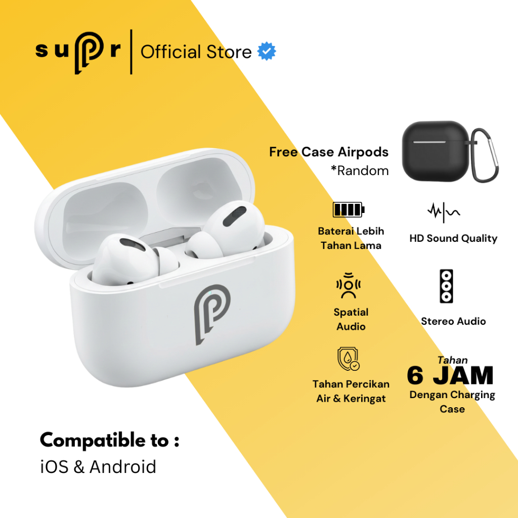 [GRATIS CASE] TWS Pro Wireless Charging Case TWS Bluetooth