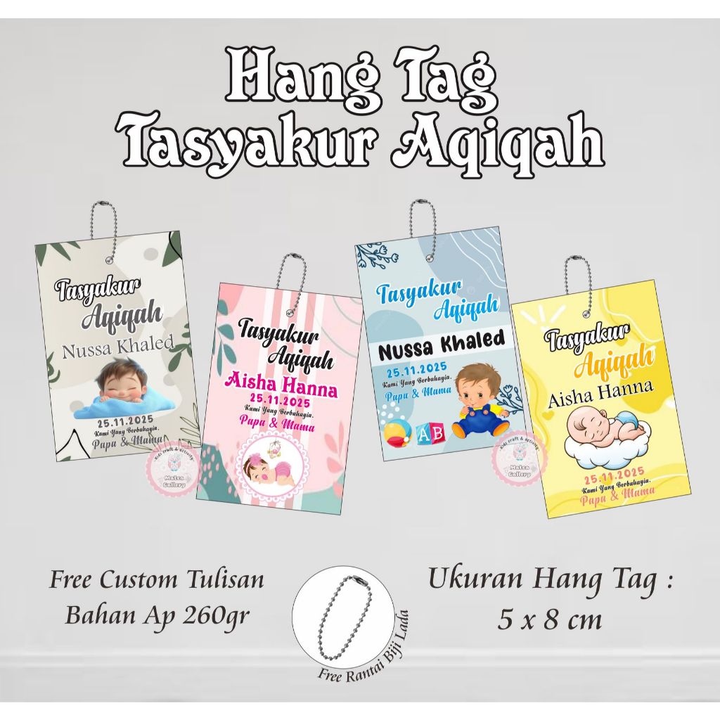 Hang Tag Custom Tasyakuran Aqiqah / Hang Tag Souvenir Lahiran