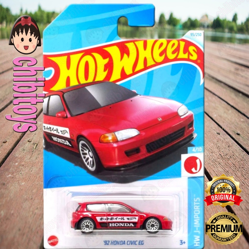 Hot Wheels 92 Honda Civic EG Merah Diecast Mobil JDM Hatchback
