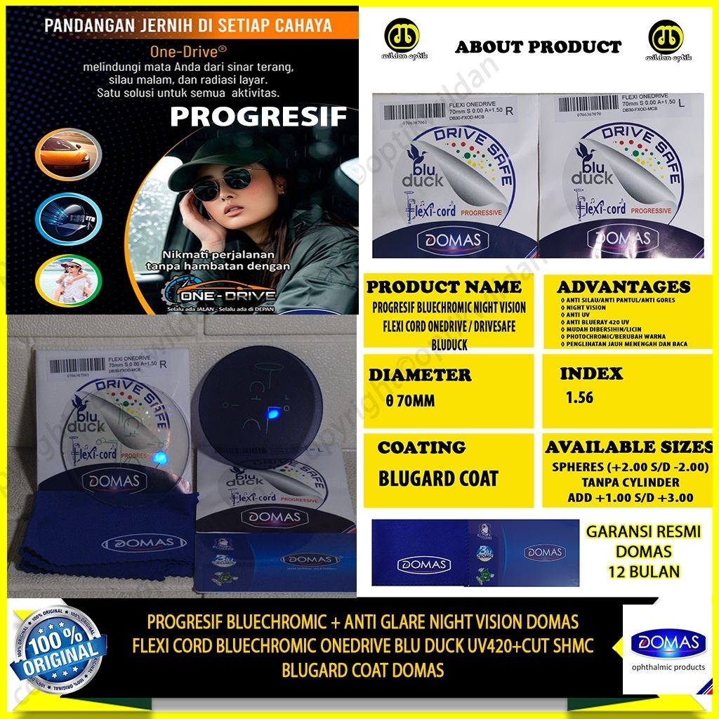 DOMAS PROGRESIF FLEXI CORD BLUECHROMIC DRIVE SAFE/BLUDUCK 420 UV BLUGARD COAT