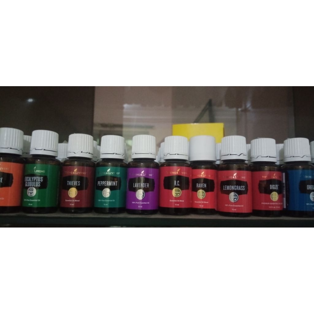 young living 15ml pepermint, lavender, digize, rc, thieves, lemon, orange, globulus, radiata, lemong