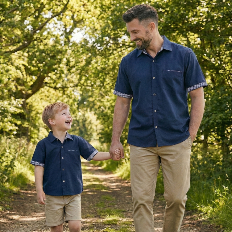 Hijau Botol Emerald Koko Couple Ayah Anak Laki Laki Zayn Batik - Baju Muslim Lebaran Couple Keluarga